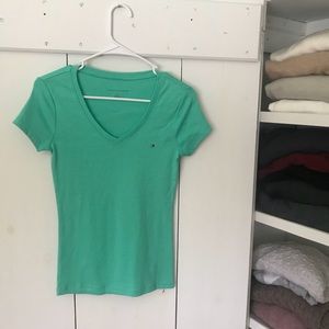 Tommy Hilfiger Mint Green V-Neck Tee Shirt